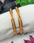 Italian design sleek gold plated with CZ stones Set of 2 bangles