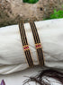 Italian design sleek gold plated with CZ stones Set of 2 bangles