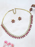 Premium Victorian Ruby Red /Emerald Green CZ Necklace Set  0825