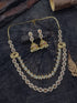 Premium Antique peacock motif Double Layer CZ Necklace Set  0825