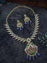 Premium Gold Plated Classic  Medium Necklace Set with purple drops