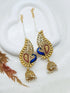 Gold Plated Pearl Ruby white cz stone bluetooth jhumka/ Earring
