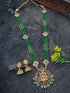 Gold Plated Premium Necklace Set with Green Crystal Maala  0825