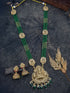 Gold Plated Premium Necklace Set with Green Crystal  0825Maala