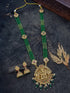 Gold Plated Premium Necklace Set with Green Crystal  0825Maala