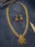 Gold Plated Long Simple Laxmi Necklace Set