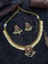 Elegant Short Coin Necklace Set with AD Stones  0825