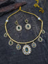 Premium Gold plated Trending Pipe Necklace Set with Mozannite Look White Stones