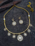 Premium Gold plated Trending Pipe Necklace Set with Mozannite Look White Stones