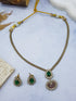 Gold Plated Classic Red/Green AD NEcklace Set