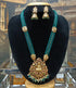 Gold Plated premium Necklace Set with green crystal Maala