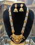 Gold Plated premium Necklace Set with Pearl Maala