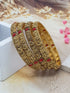Gold Plated Set of 4 Bangles with Coral stone