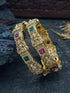 Gold Plated Broad Set of 2 Bangles with Laxmi