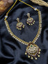 Premium Gold plated Medium Necklace Set with cz zercon stones