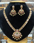 Premium Gold plated Medium Necklace Set with cz zercon stones