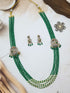 24 inches Long real Crystal/Mani Necklace set Multilayer with Hyderabadi pearls