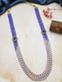 24 inches Long real Purple onyxCrystal/Mani Necklace set Multilayer with Hyderabadi pearls