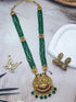 Gold Plated premium Necklace Set with green crystal Maala