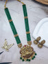 Gold Plated Premium Necklace Set with Green Crystal  0825Maala