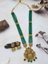 Gold Plated Premium Necklace Set with Green Crystal  0825Maala