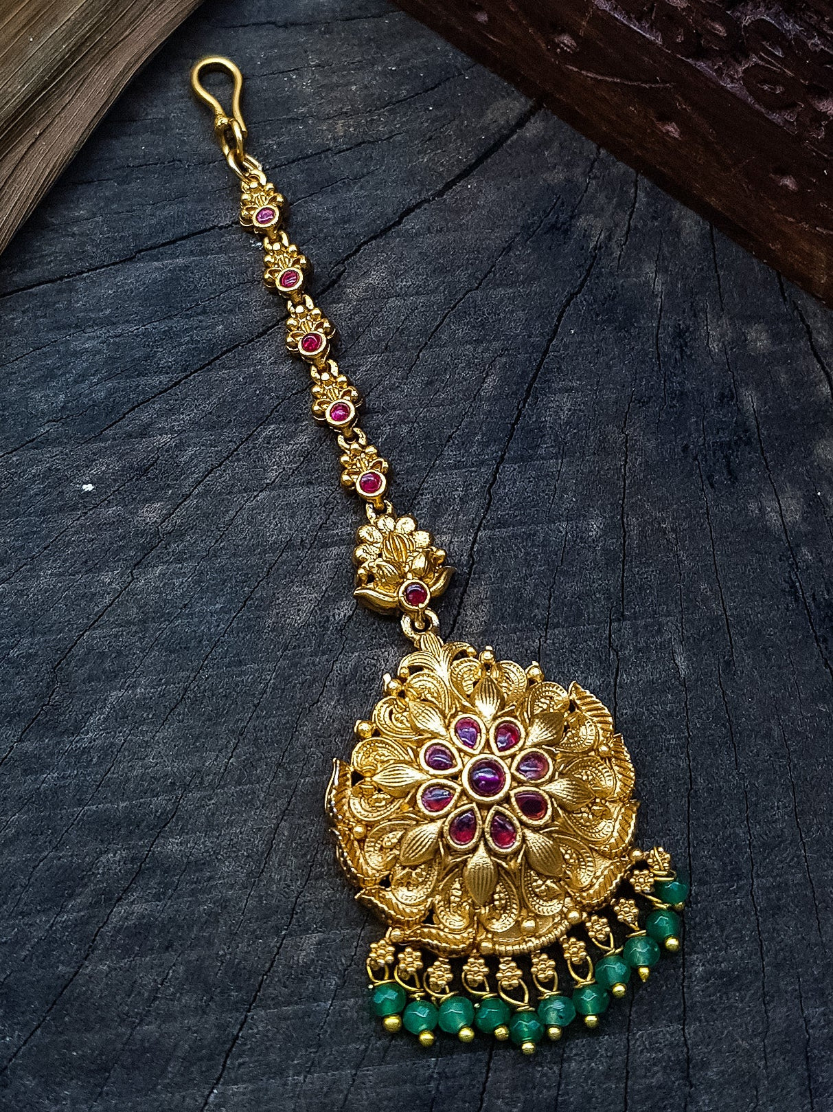 Gold Plated Traditional Bridal Maang Tikka
