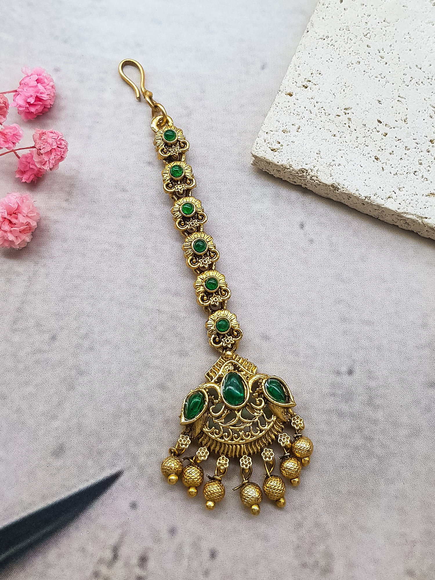 Gold Plated Traditional Bridal Maang Tikka