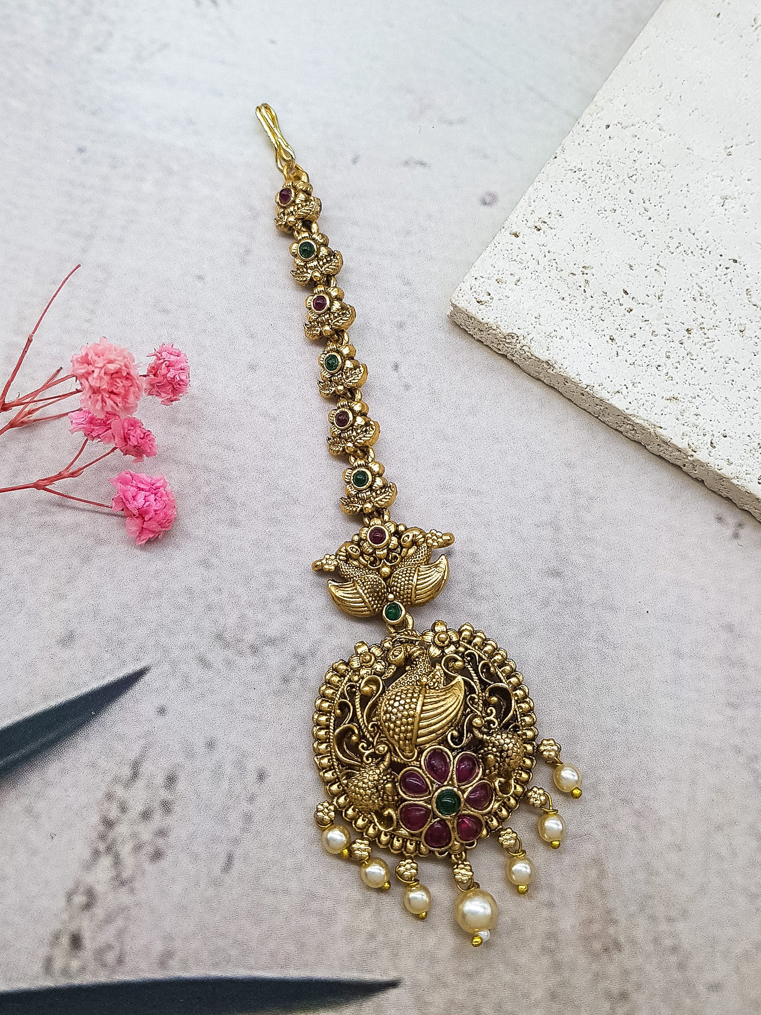 Gold Plated Traditional Bridal Maang Tikka