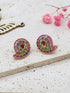 Premium gold plated Real Kempu stone dangler/Jhumki/Earring