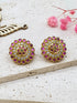 Premium gold plated Real zercon stone with pearl hangings dangler/Jhumki/Earring