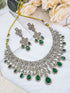 Gold Plated Green White CZ Choker Set