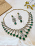 Gold Plated Green CZ Choker Necklace Set