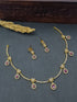 Gold Plated Red White CZ Necklace Set