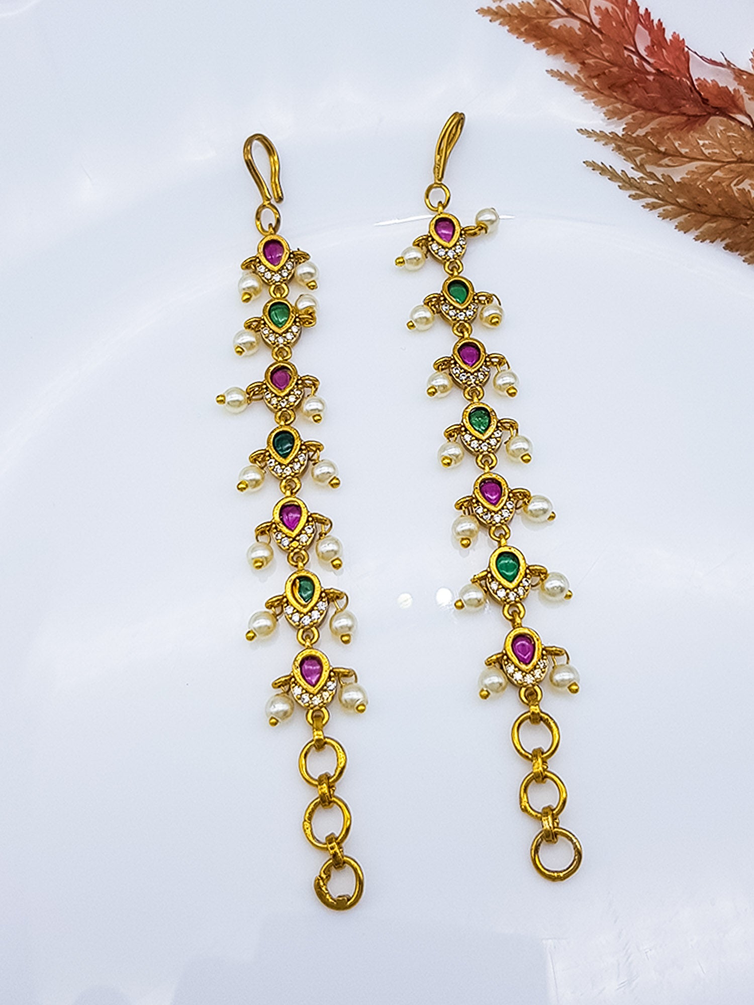 Premium Single Line Maatil with Pearls and stones