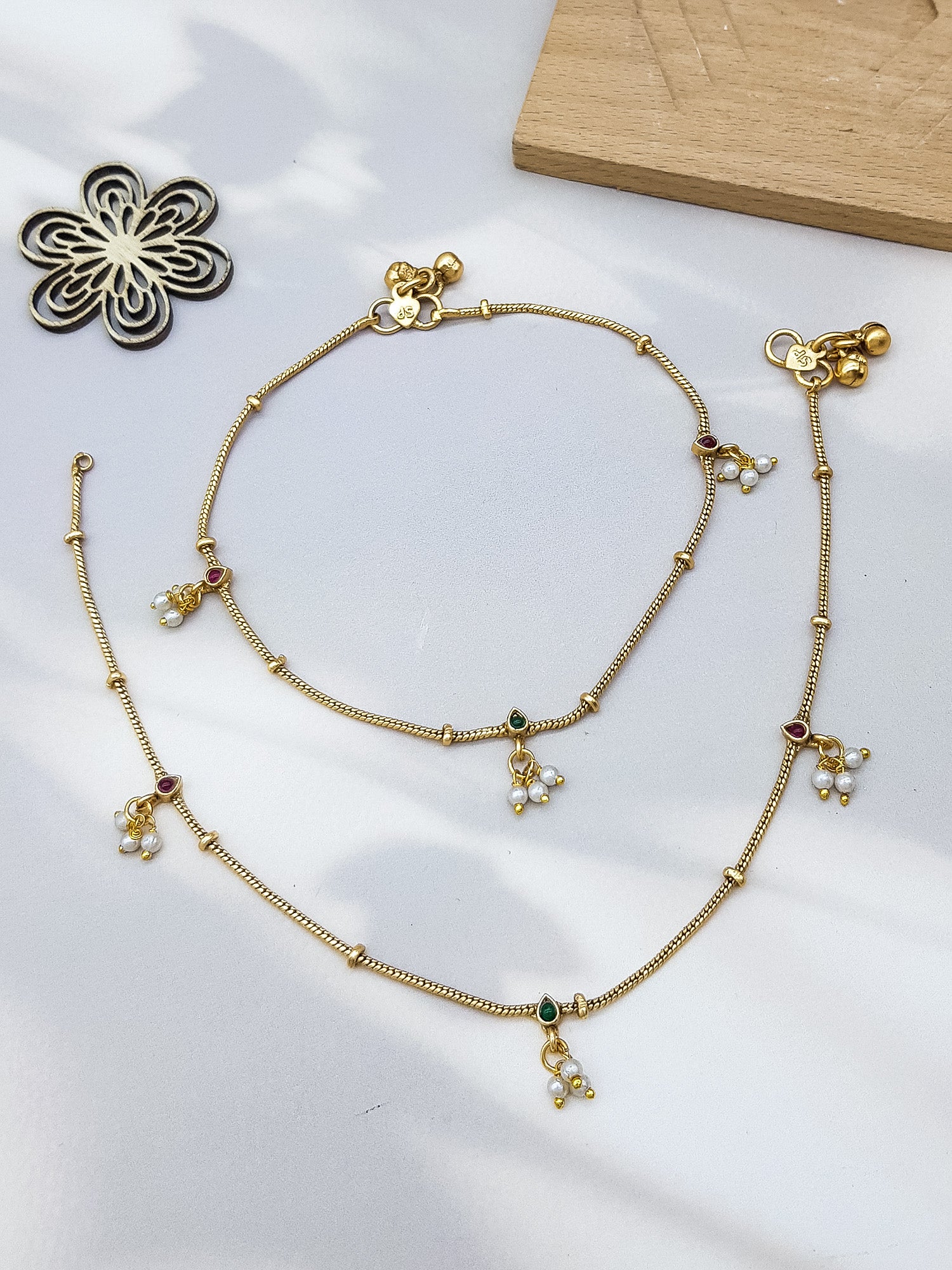 Gold Plated Designer Antique Finish Anklet /Payal