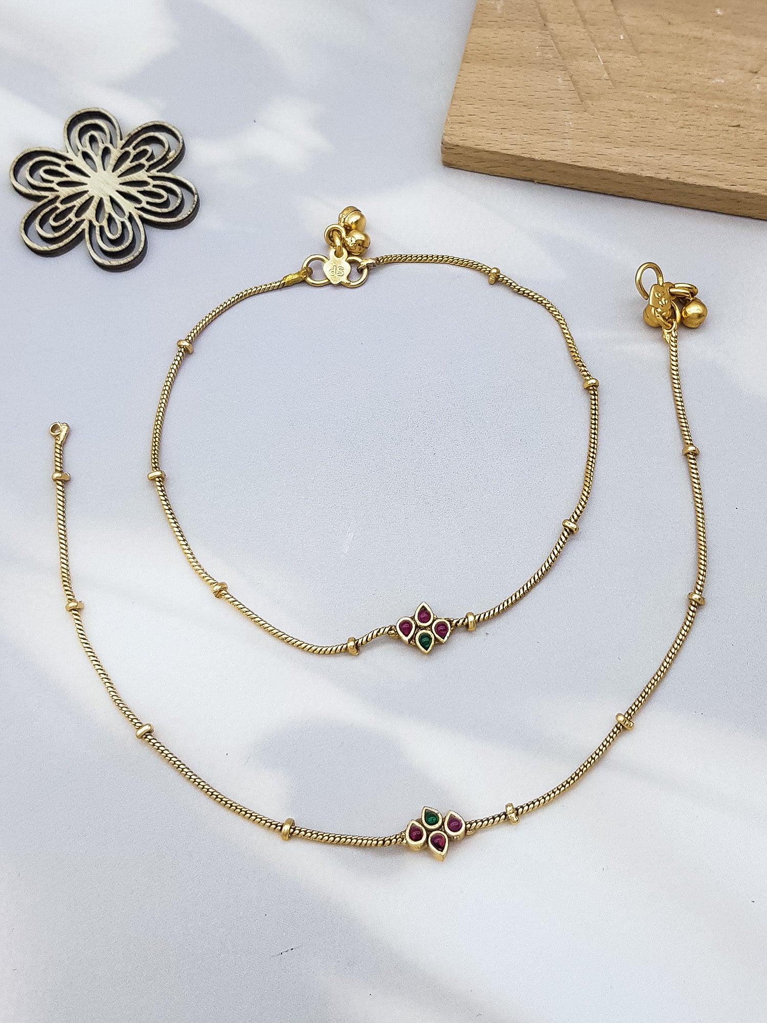 Gold Plated Designer Antique Finish Anklet /Payal