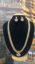 Short/Long CZ Necklace Set with pearl drop