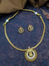 Gold plated cz multicolor short necklace set