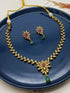 Gold plated cz Green white short necklace set