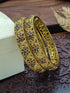 Gold plated Floral Stone Studded Set of 2 bangles