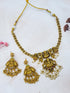 Premium Copper base antique gold plated Gold look alike temple jewelry with ruby