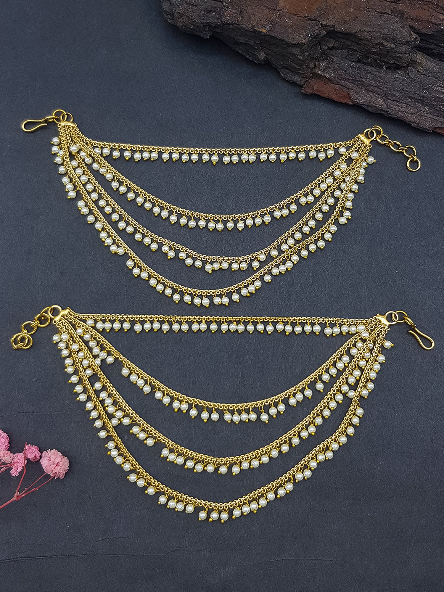 3 layer Matil with CZ/Ad stones /Pearls