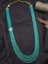 24 inches Long 5 lines Real Pearl with Rama Green Crystal/Mani Necklace set Multilayer with Drop Cut CZ side Brooch