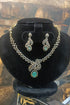 Gold Plated White /Mint green/Mint pink CZ short Necklace Set