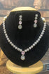 Gold Plated White and Mint green/mint pink CZ Necklace Set