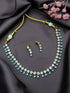 Gold Plated White and Mint green/green CZ Necklace Set