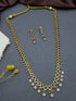Premium Gold White CZ long necklace set