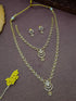 Drop design necklace in white cz zercon stones