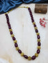 Maroon Dubel Natural stones with Handmade gundu balls Necklace 21 inches