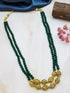 6 mm natural jade stone 2 layer with handmade gundu balls Necklace 20 inches